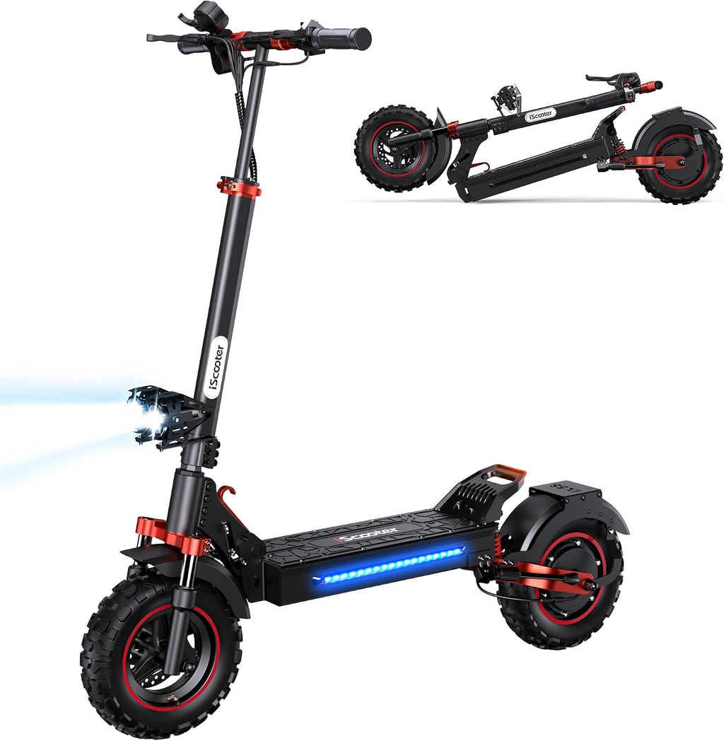 Electric Scooter for Adults, 1000W Rear Motor, up to 45 Km/H, 35–50 Km Range, Off-Road Pneumatic Tires, Dual Suspension, Disc Brakes, Foldable Commuter E-Scooter