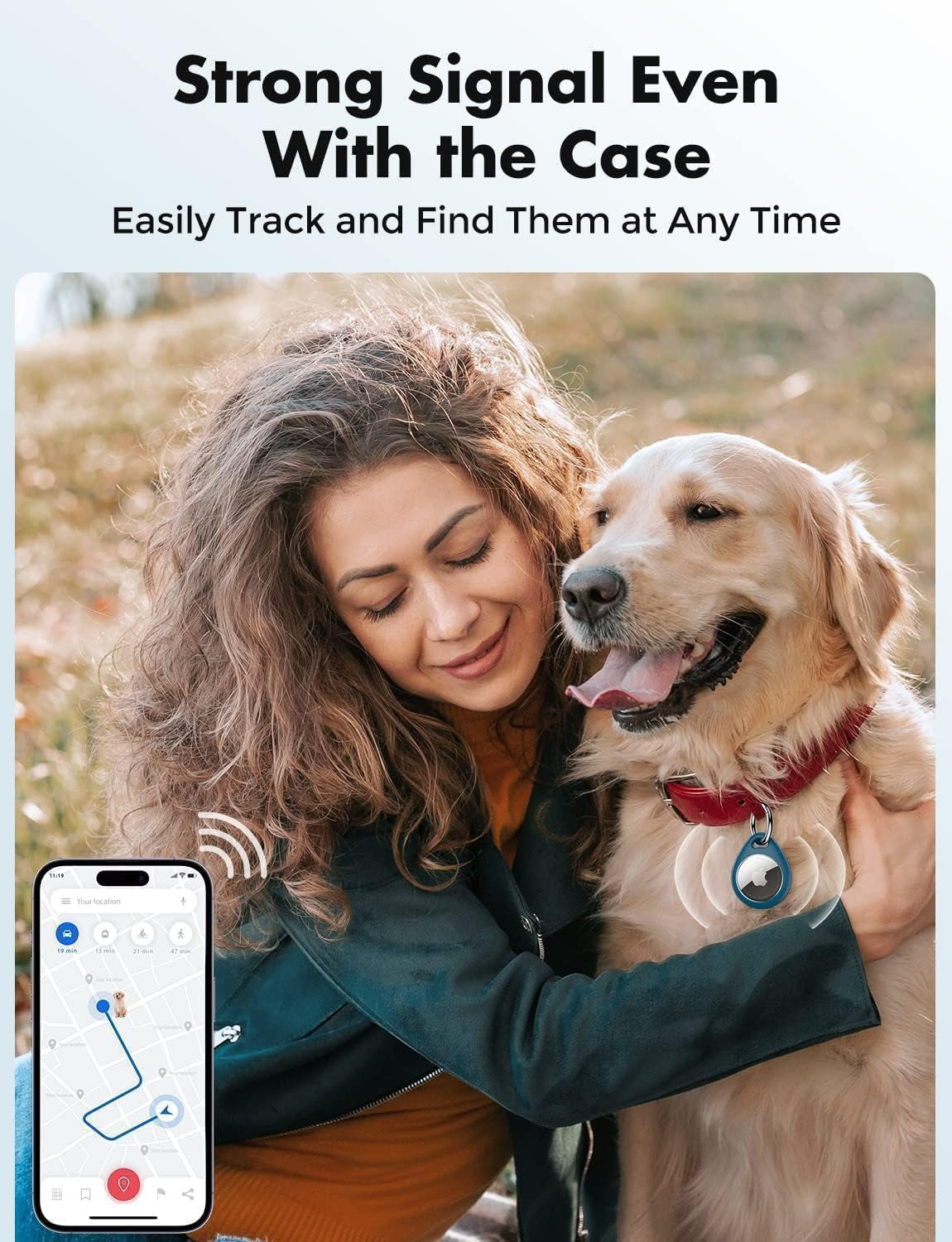 Holder for Apple Airtag - 4 Pack [Fit Tightly Design] [Easy to Install] [Hold Air Tag Securely] Waterproof TPU Shell Protective Case with All Metal Keychain Key Ring Clip