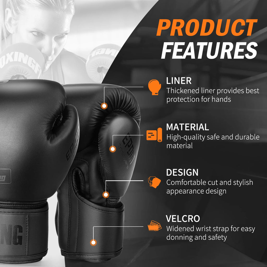FIVING 10 12 14 16Oz Boxing Gloves PU Leather Muay Thai Guantes De Boxeo Free Fight MMA Sandbag Training Glove for Men Women