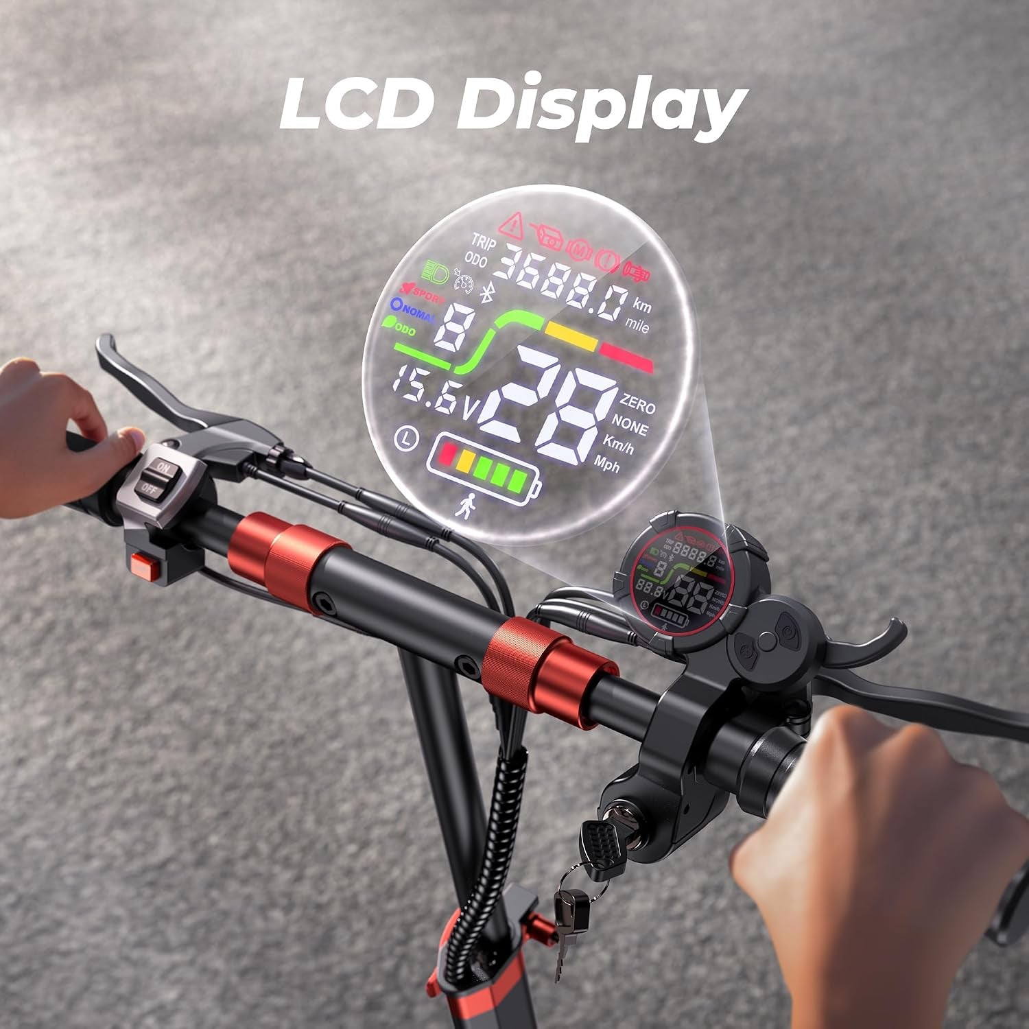 Electric Scooter for Adults, 1000W Rear Motor, up to 45 Km/H, 35–50 Km Range, Off-Road Pneumatic Tires, Dual Suspension, Disc Brakes, Foldable Commuter E-Scooter